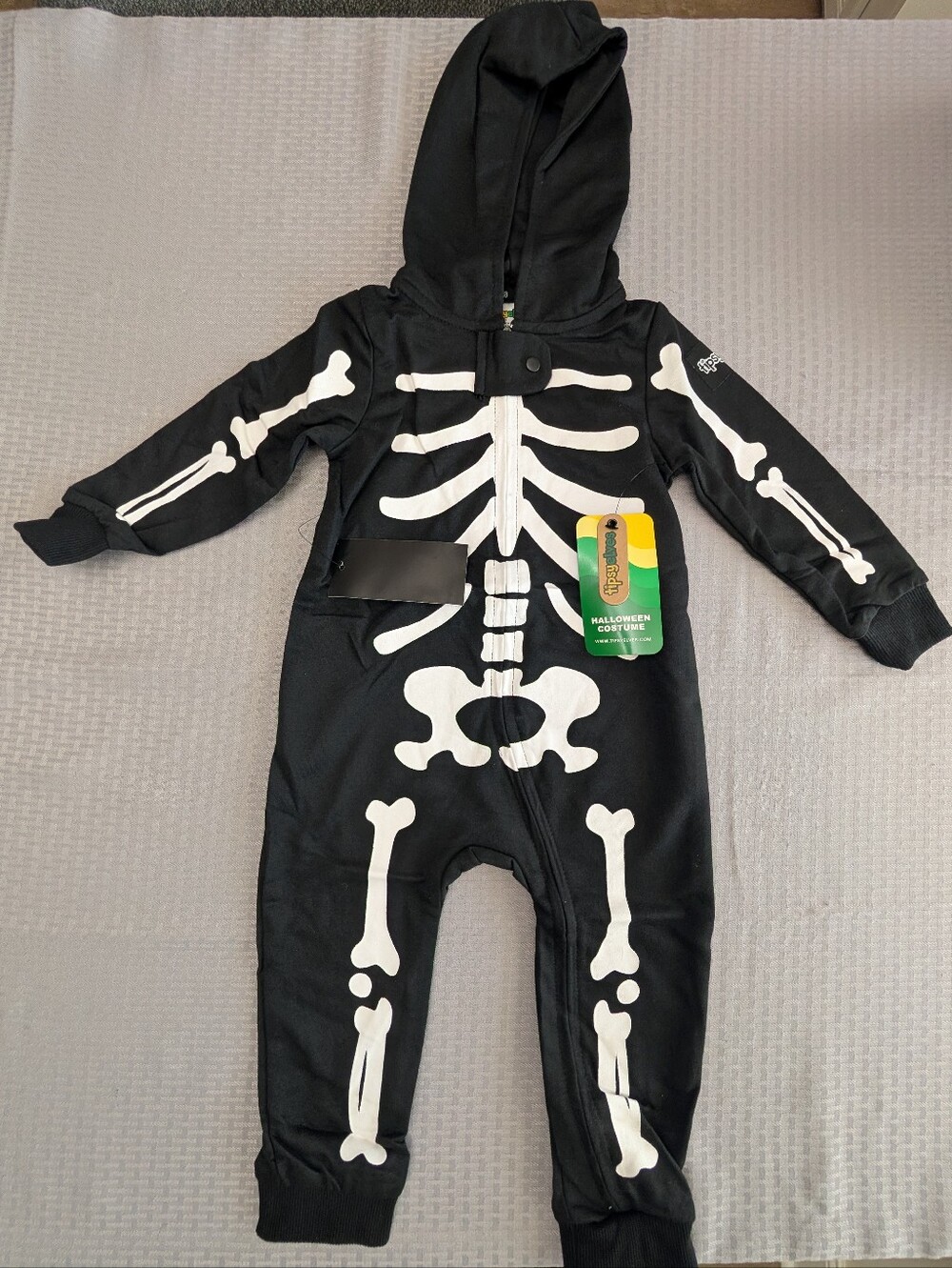 Tipsy Elves Baby Black/White Skeleton Halloween Costume Onesie Size 18 Months